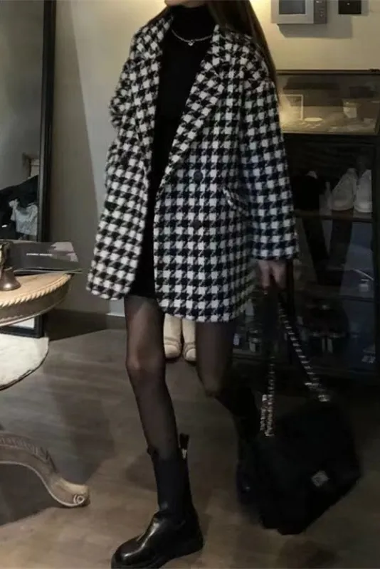 Thousand Mid Length Lapel thickening coat