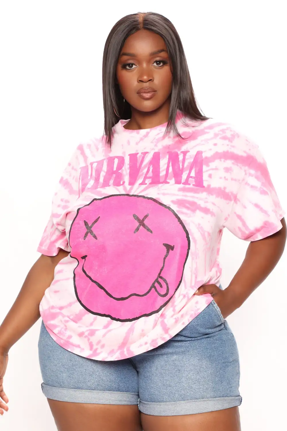 Nirvana Swirl Smile Top - Hot Pink
