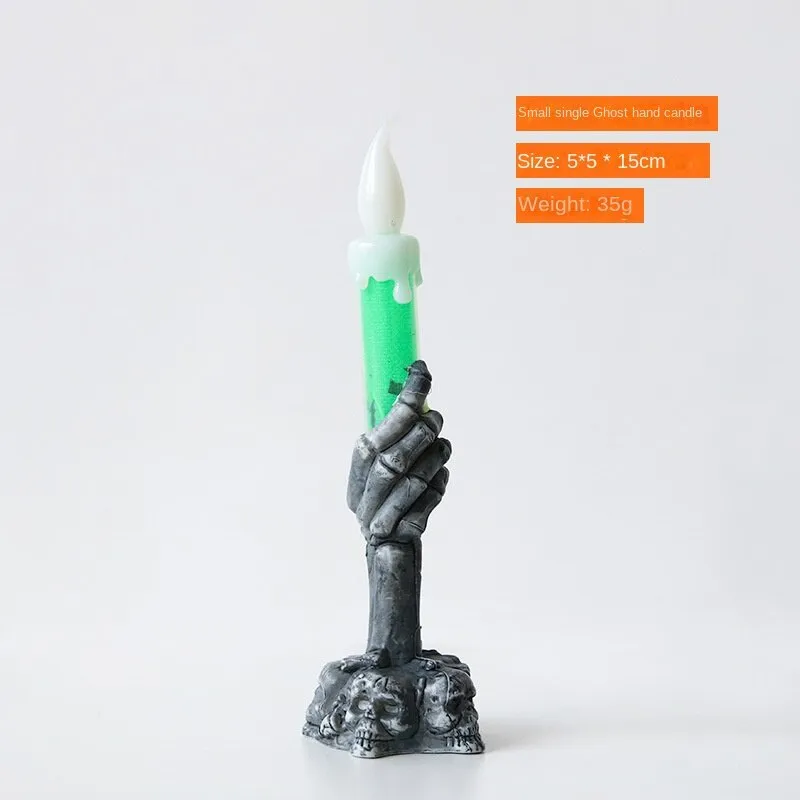 Halloween LED  Skeleton Holding Candle Light Party Haunted House Bar Home Decor Horror Props  Lantern Halloween  Decor  2023