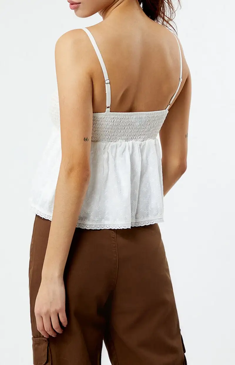 LA Hearts Ruched Bow Tie Babydoll Top