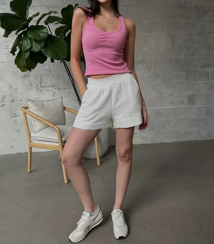 Smocked Waist Pull-On Shorts