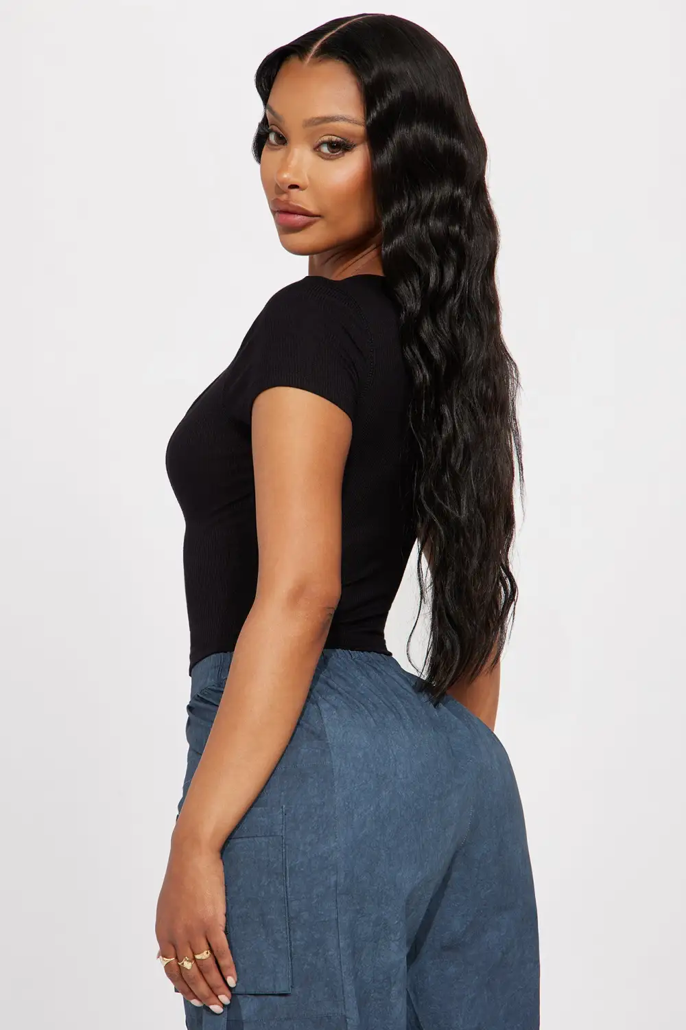 Walk My Way Crop Top - Black