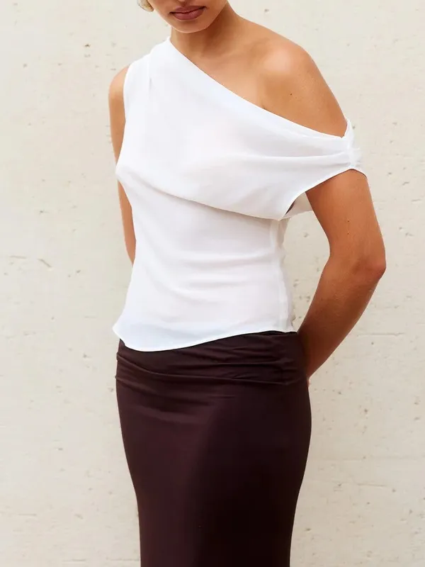 Off-Shoulder Cowl Neck Top