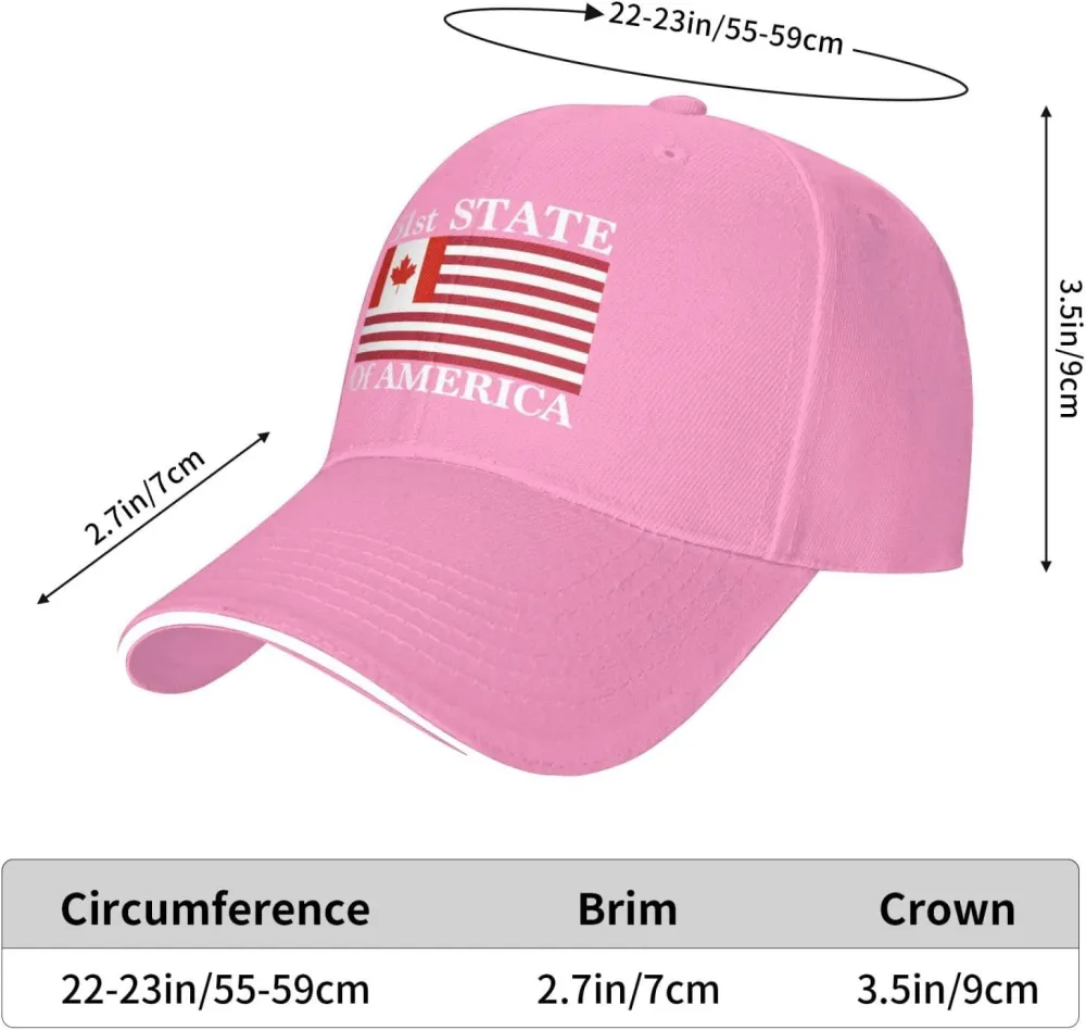 51st State Make Canada 51st State Hat Make America Canada Great Again Hat Cap for Men Women Black