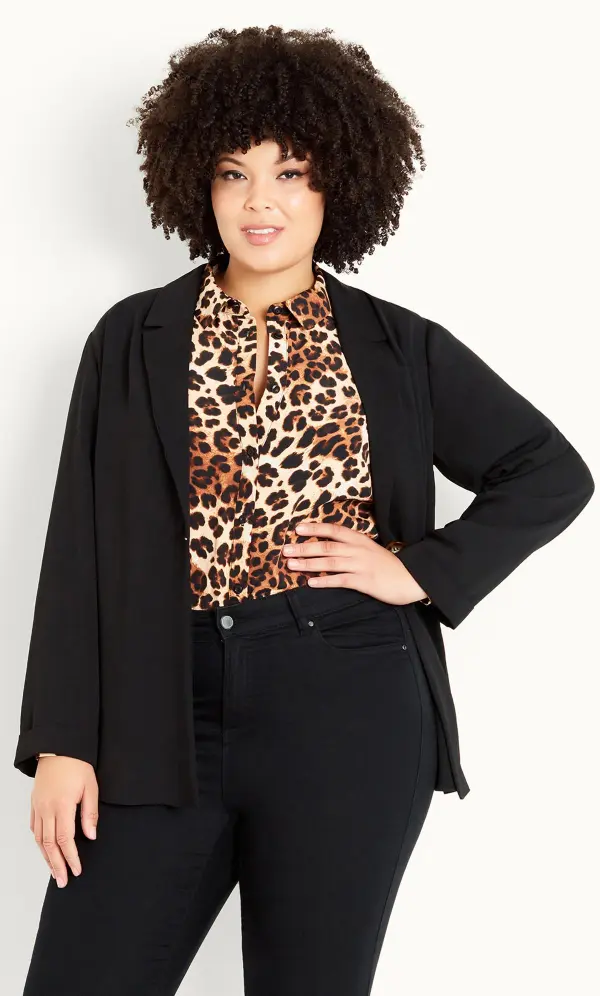 Evans Black Soft Button Jacket