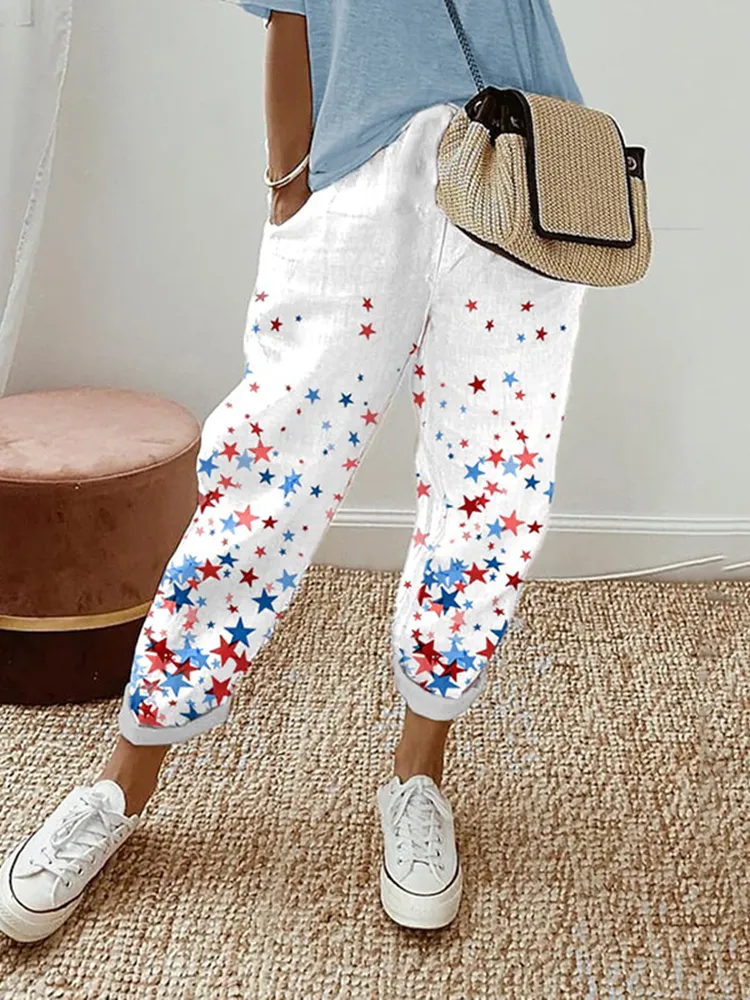 Women's Vintage Flag Casual Pants