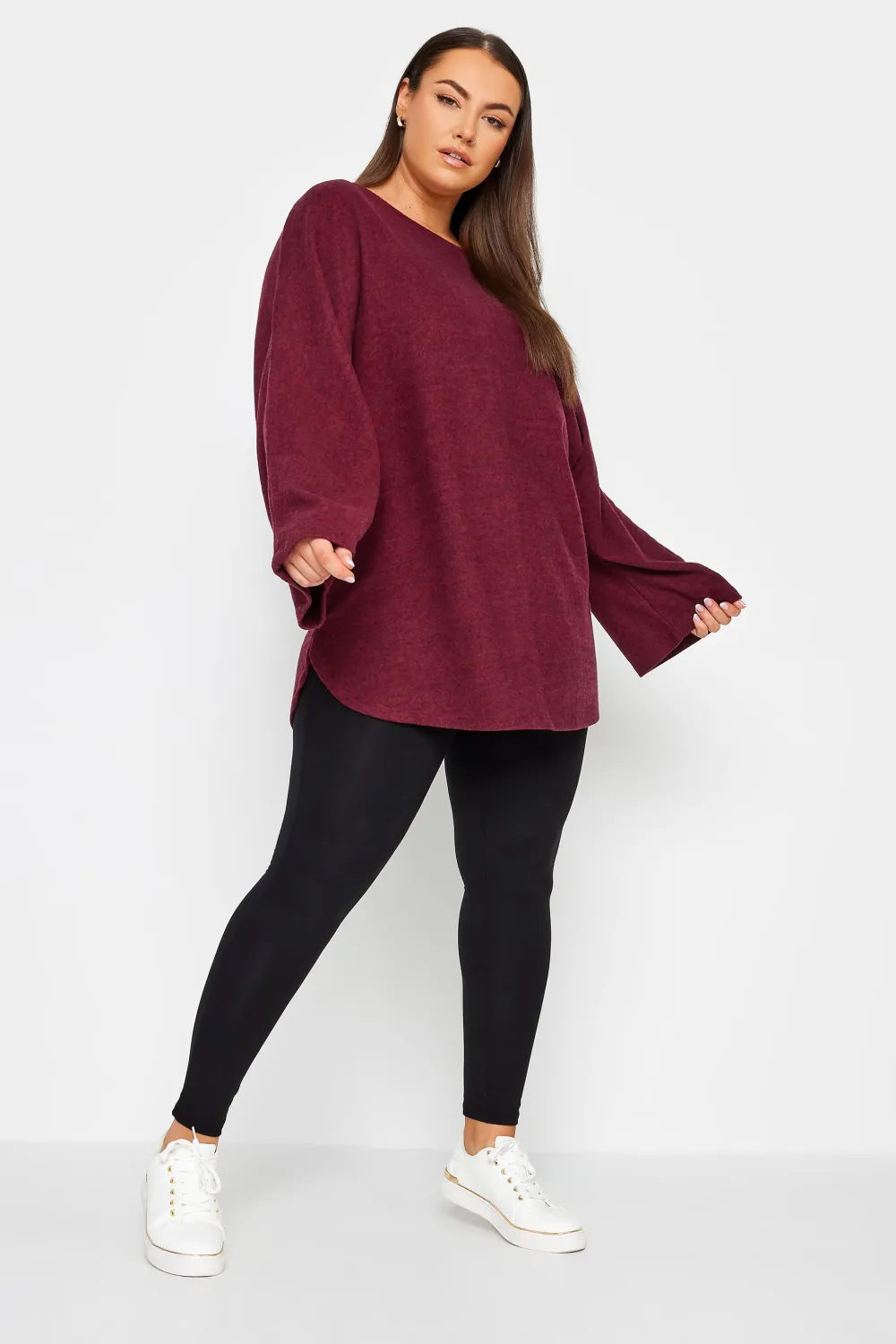 YOURS Curve Deep Red Front Seam Soft Touch Jumper
