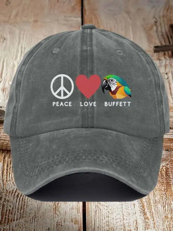 Unisex Peace Love Print Baseball Cap