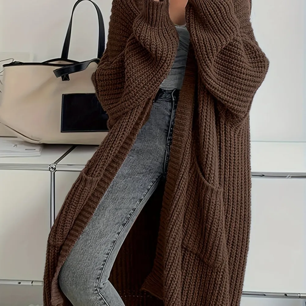 Open Front Cardigan Casual Long Sleeve Drop