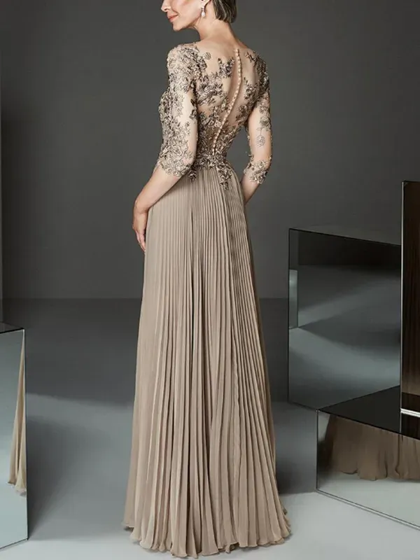 V-neck lace solid color dress