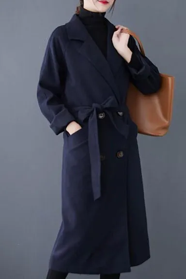 Hepburn Style Solid Over The Knee Coat