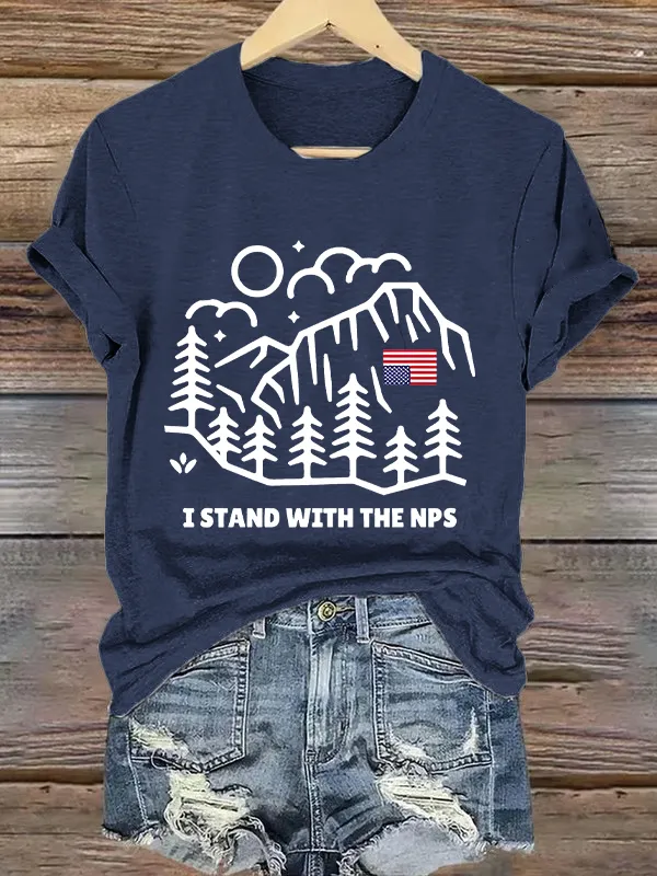 Women'S T-Shirt Retro I Stand With The NPS National Park Support Print T-Shirt