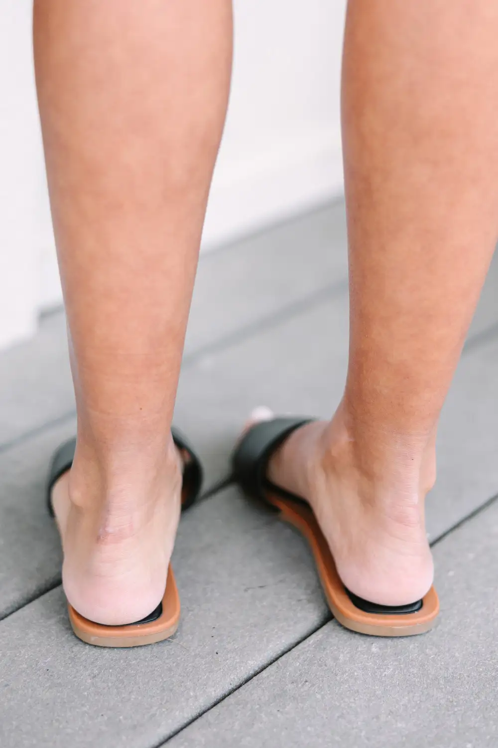 On My Way Black Slide Sandals