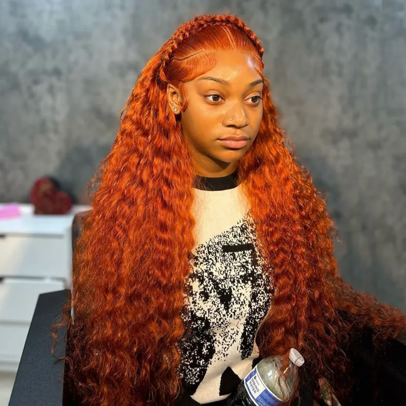 Flash Sale | #350 Ginger Deep Wave Frontal Wig 13×6 Lace Human Hair Wig