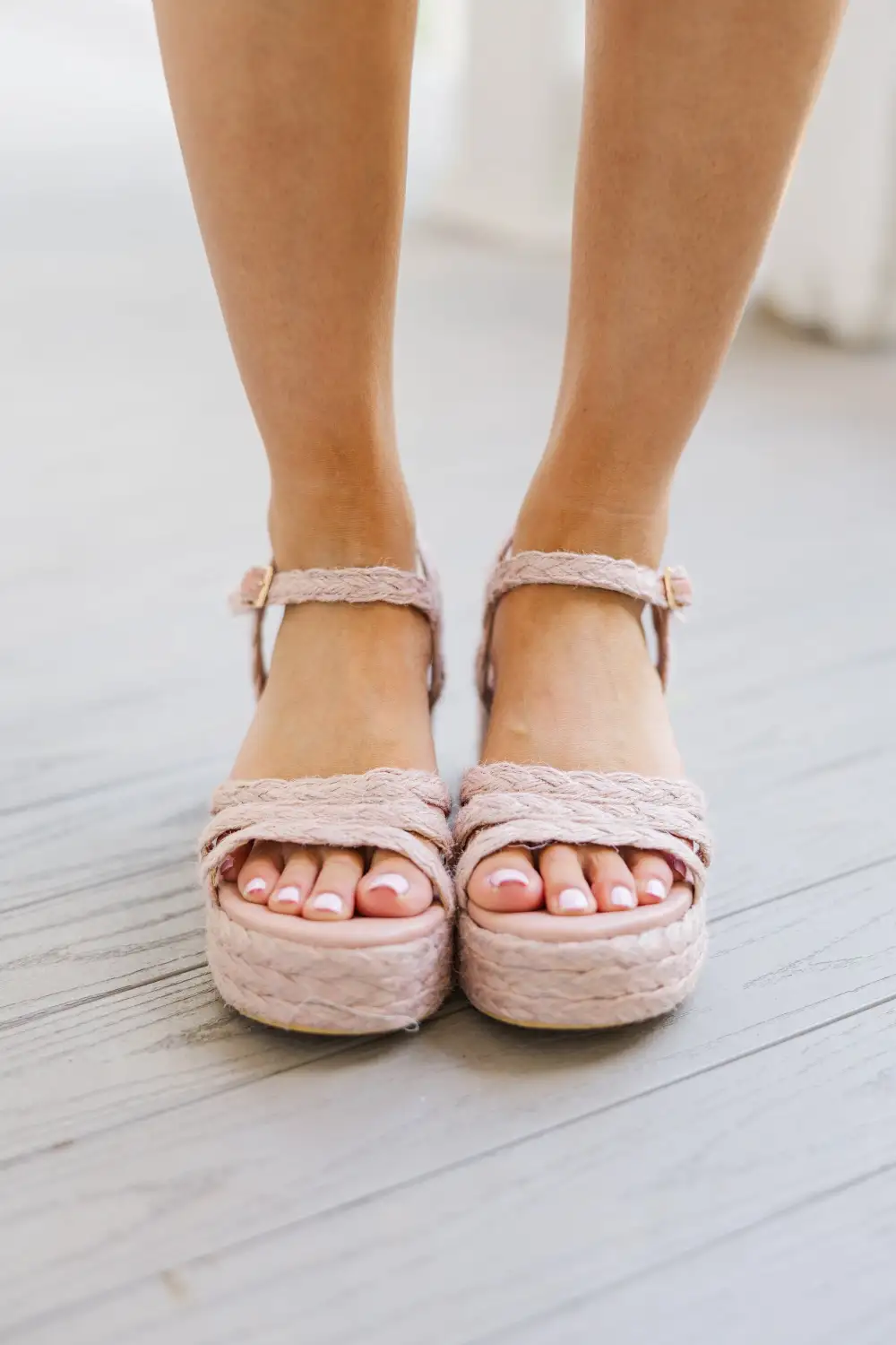 Matisse: Everyone's Watching Blush Pink Espadrille Platform Sandals