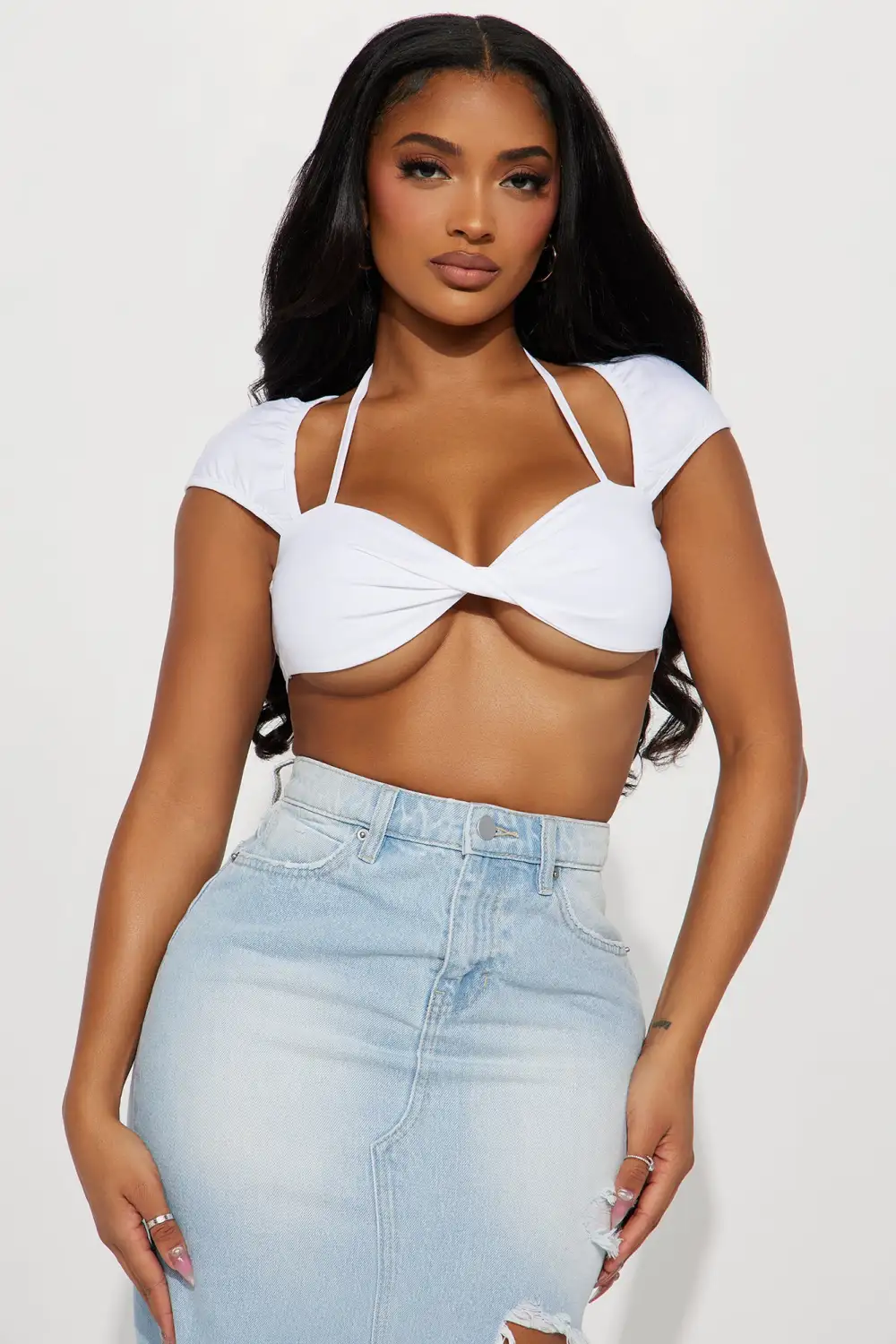 Morning Mimosa Crop Top - White
