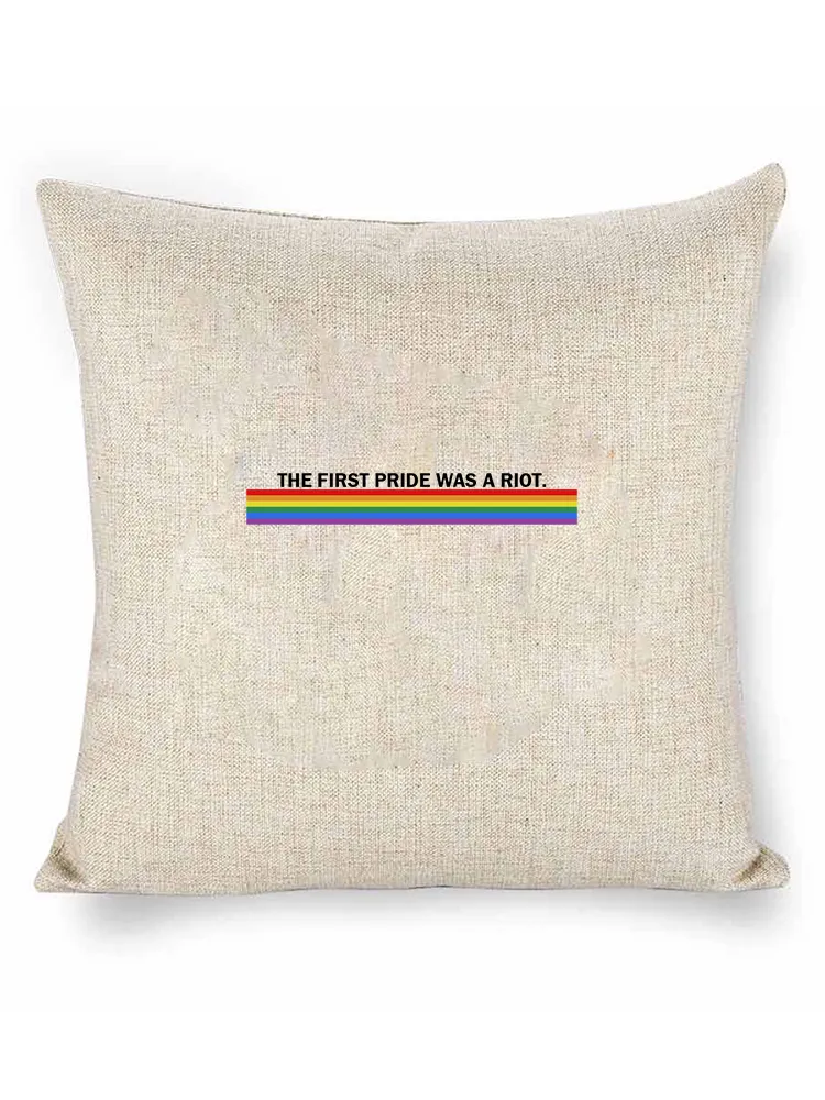 Linen Throw Pillow With The First Pride Was A Riot Throw Pillow
