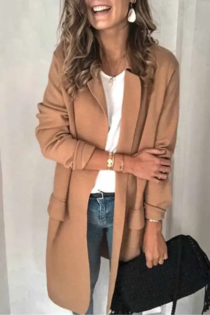 Solid Color Long Sleeve blazer(6 Colors)