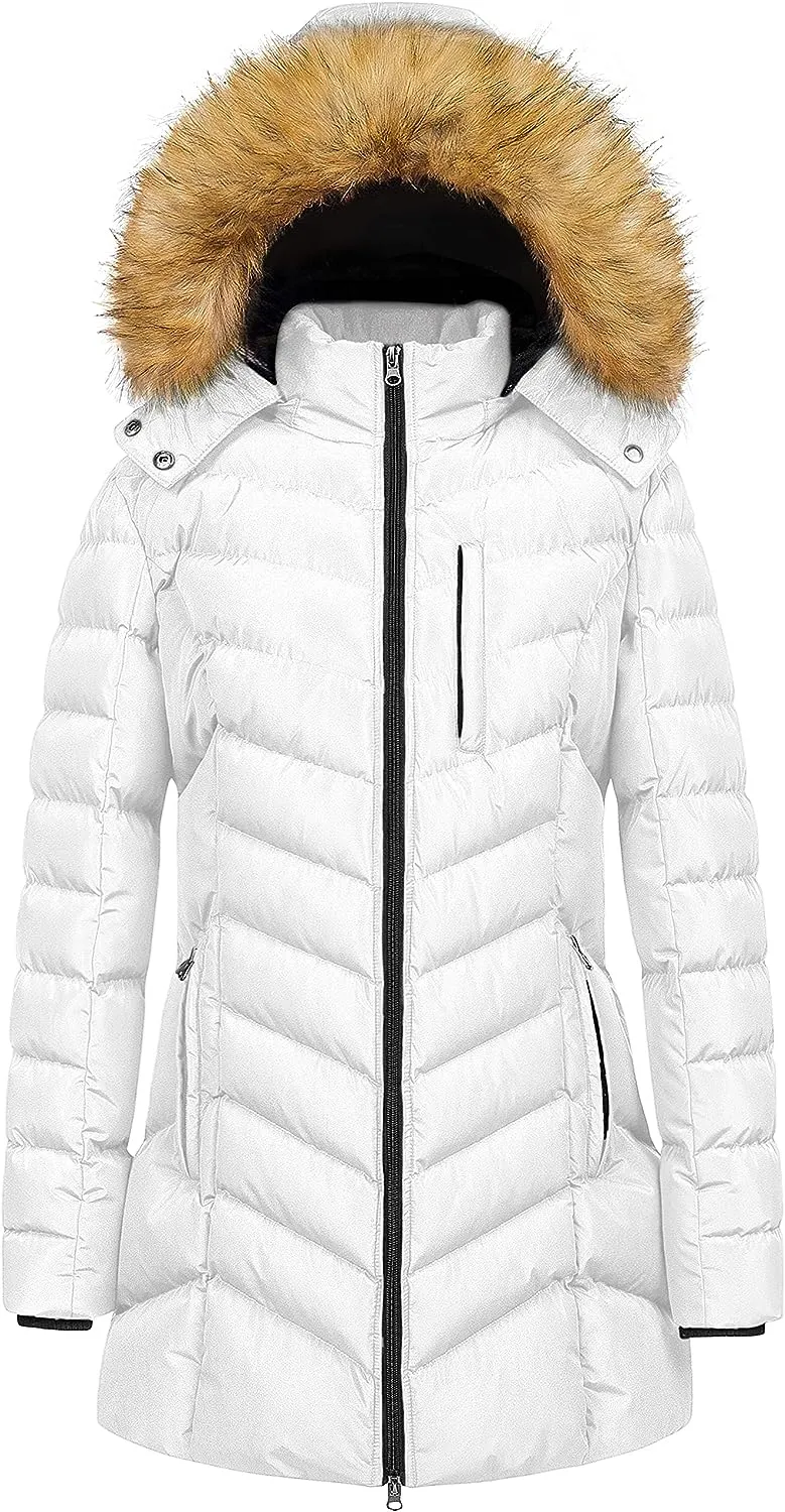 US Women's Winter Hooded Coat Waterproof Warm Long Puffer Jacket Parka