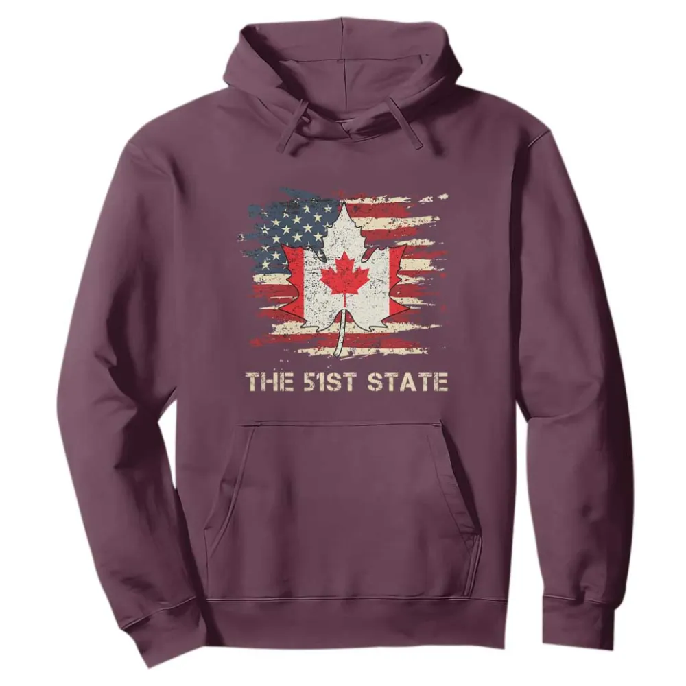 Canada The 51st State Hoodie Canadian Maple American Flag TS09