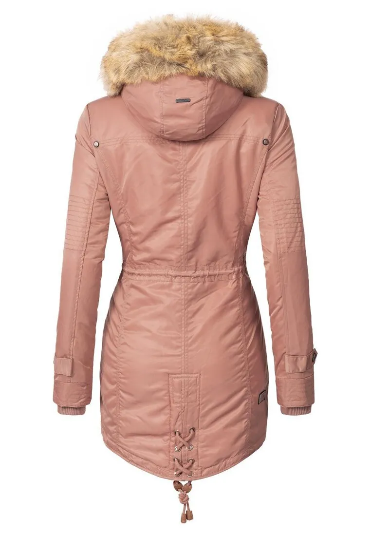 Women's padded parka coat red