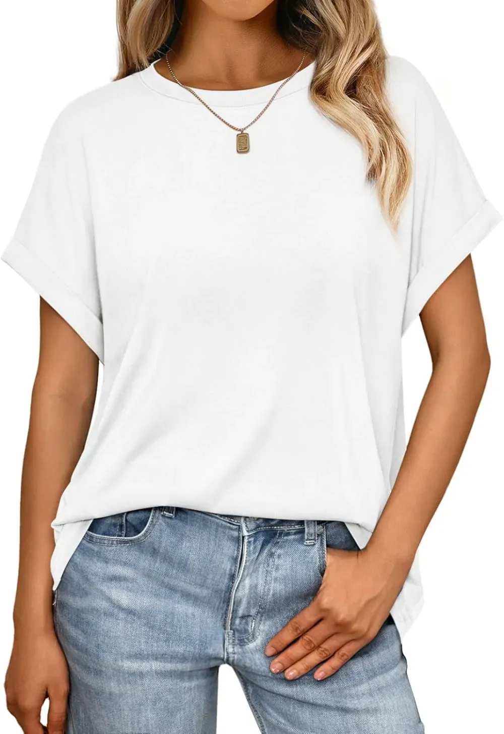 AUTOMET Women Tops Casual Basic T Shirts Loose Fit Crewneck Short Sleeve Summer Outfits