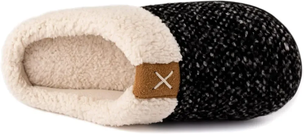 Women's Indoor Bedroom Slipper with Memory Foam, Gift for Women, Wool-Like House Shoe with Anti-Skid Rubber Sole for Ladies