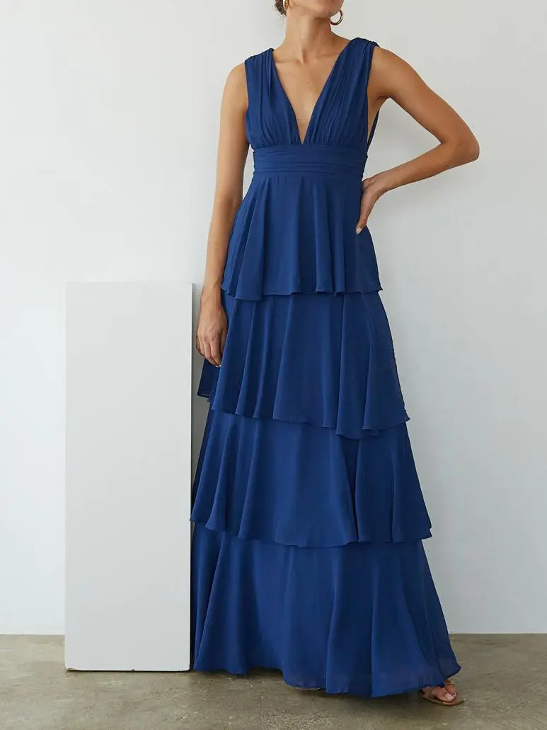 Charlene Chiffon Tiered Maxi Dress