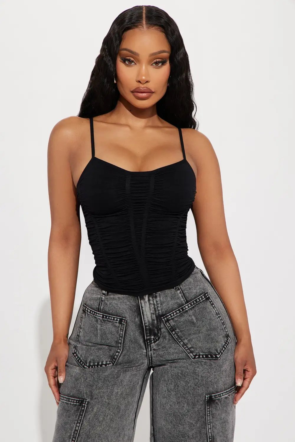 As Good As It Gets Ruched Top - Black