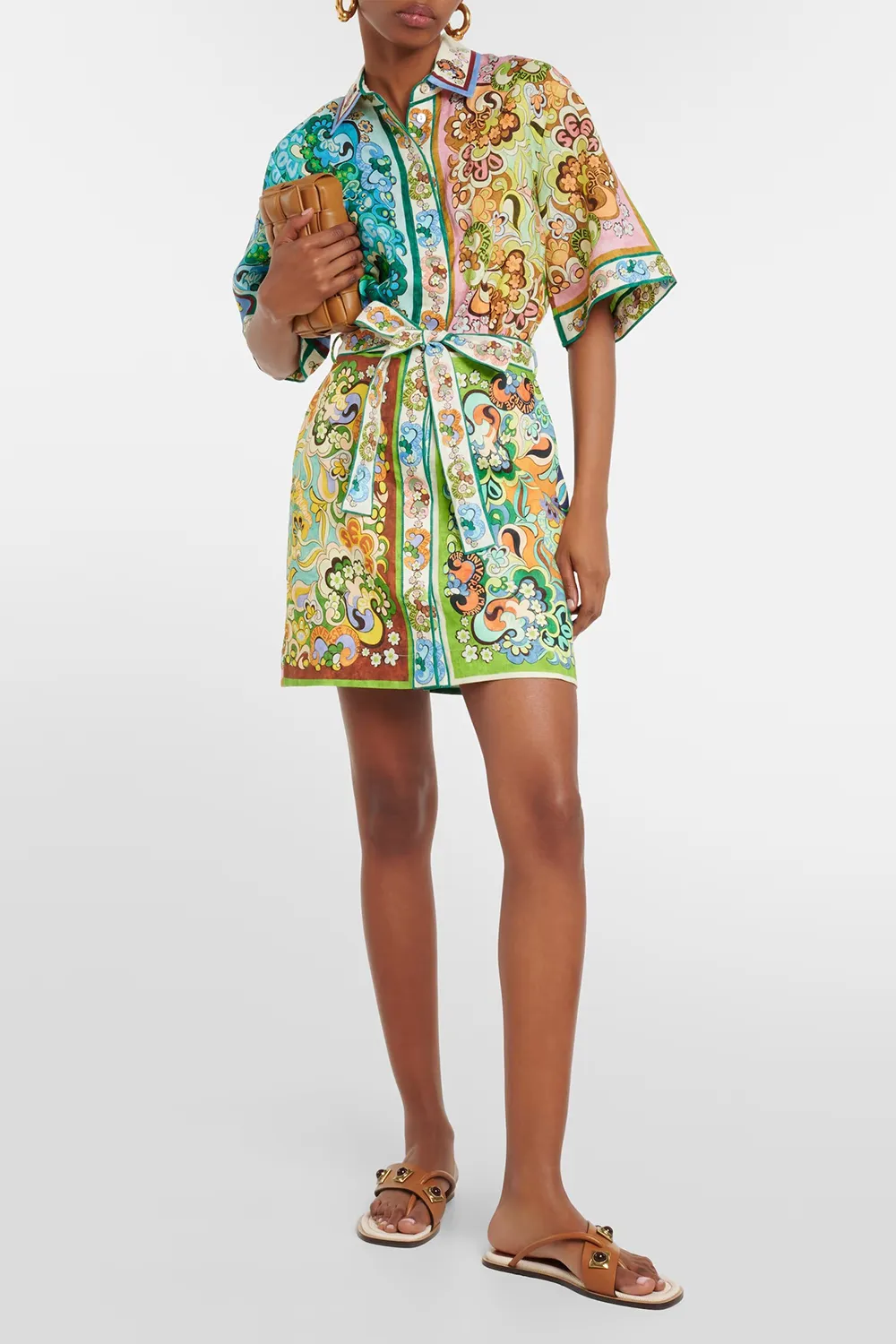 Dreamer printed linen shirt dress