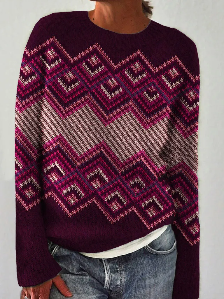 Women's Vintage Ethnic Style Pullover Sweater