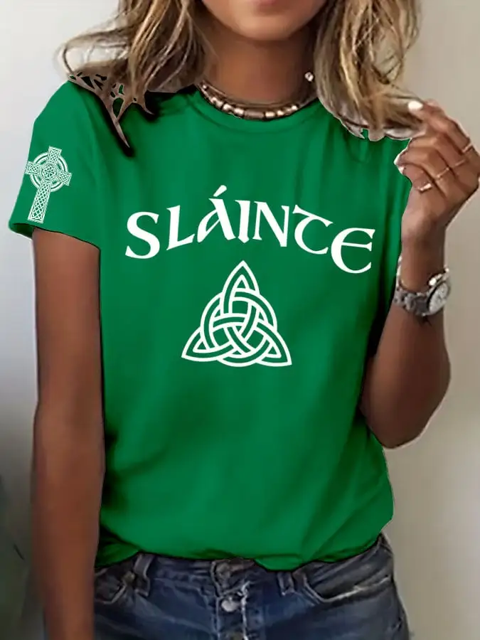 Women's St. Patrick's Day Health Print T-Shirt