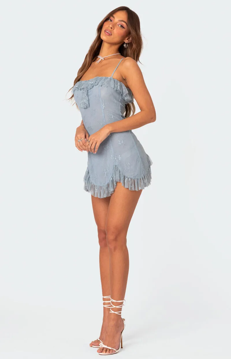 Edikted Fairy Girl Lace Mini Dress