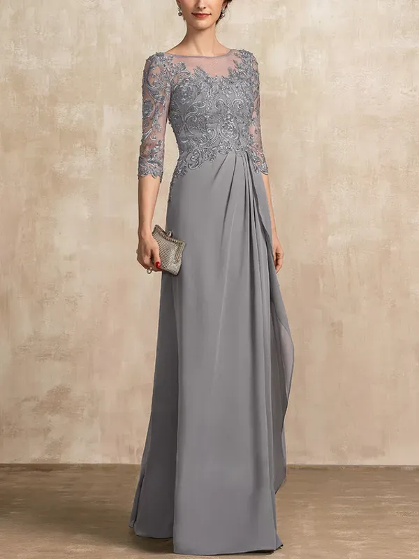 Chiffon Lace Bridal Mom Dress