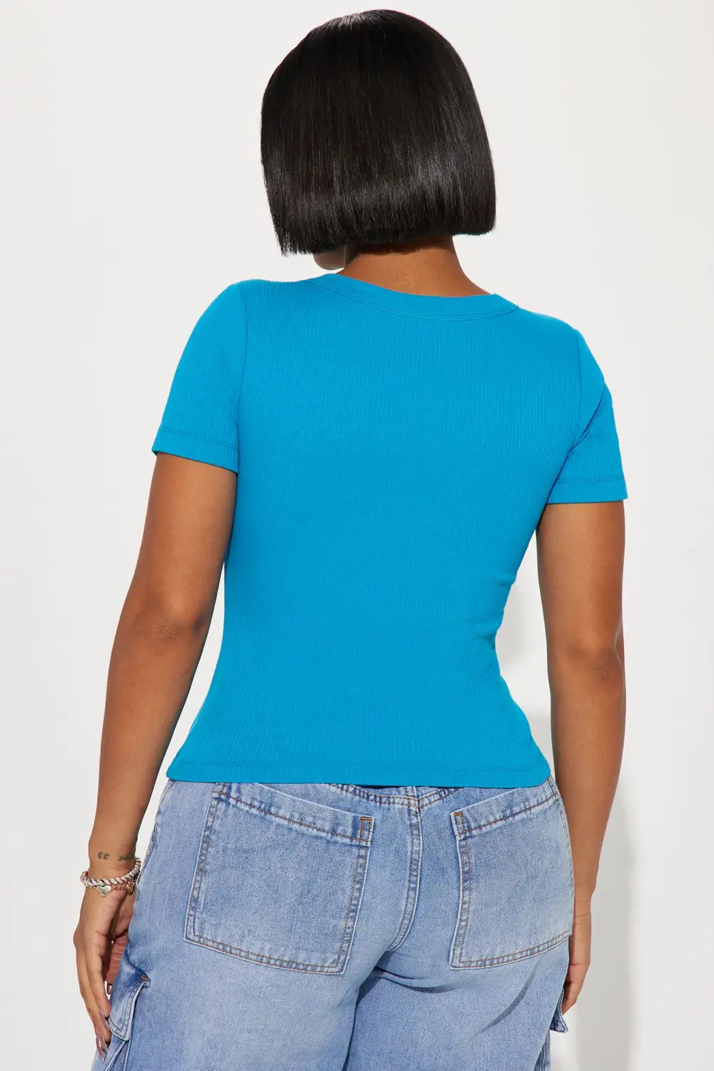 Carrie Short Sleeve Tee - Turquoise