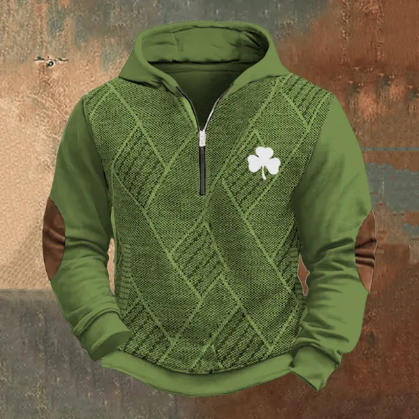 Men's Vintage St. Patrick's Day Shamrock Print Sweatshirt