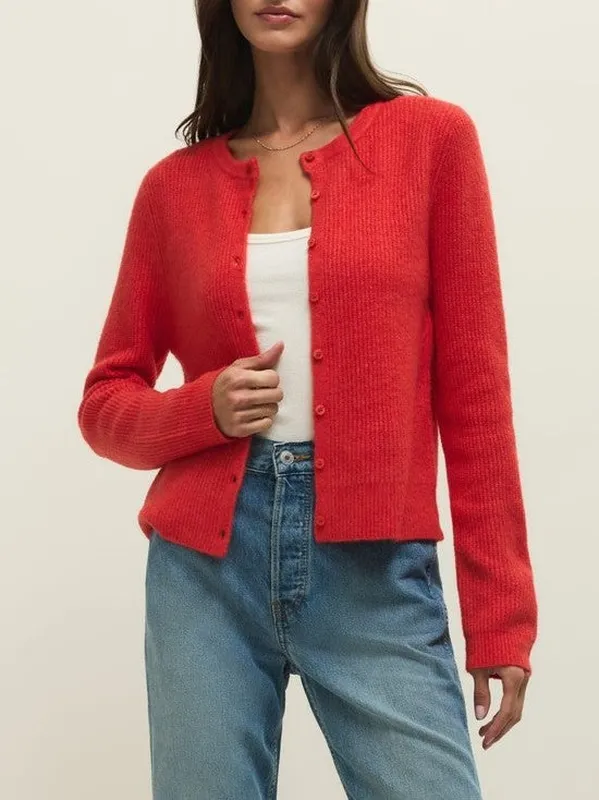 Cozy Ribbed Button Front Cardigan
