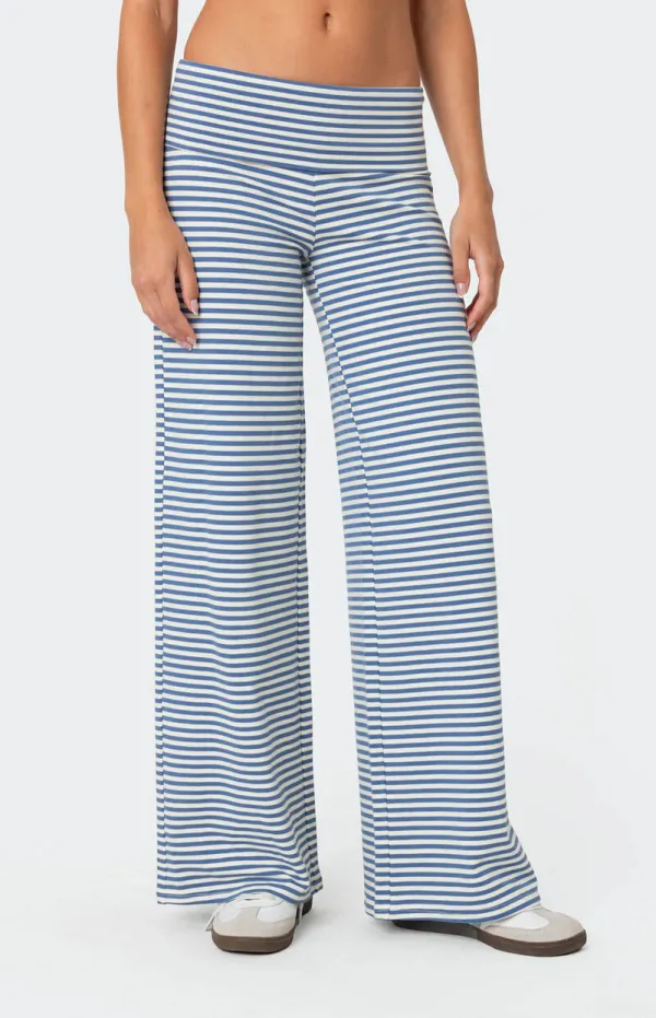 Edikted Lilah Striped Fold Over Pants