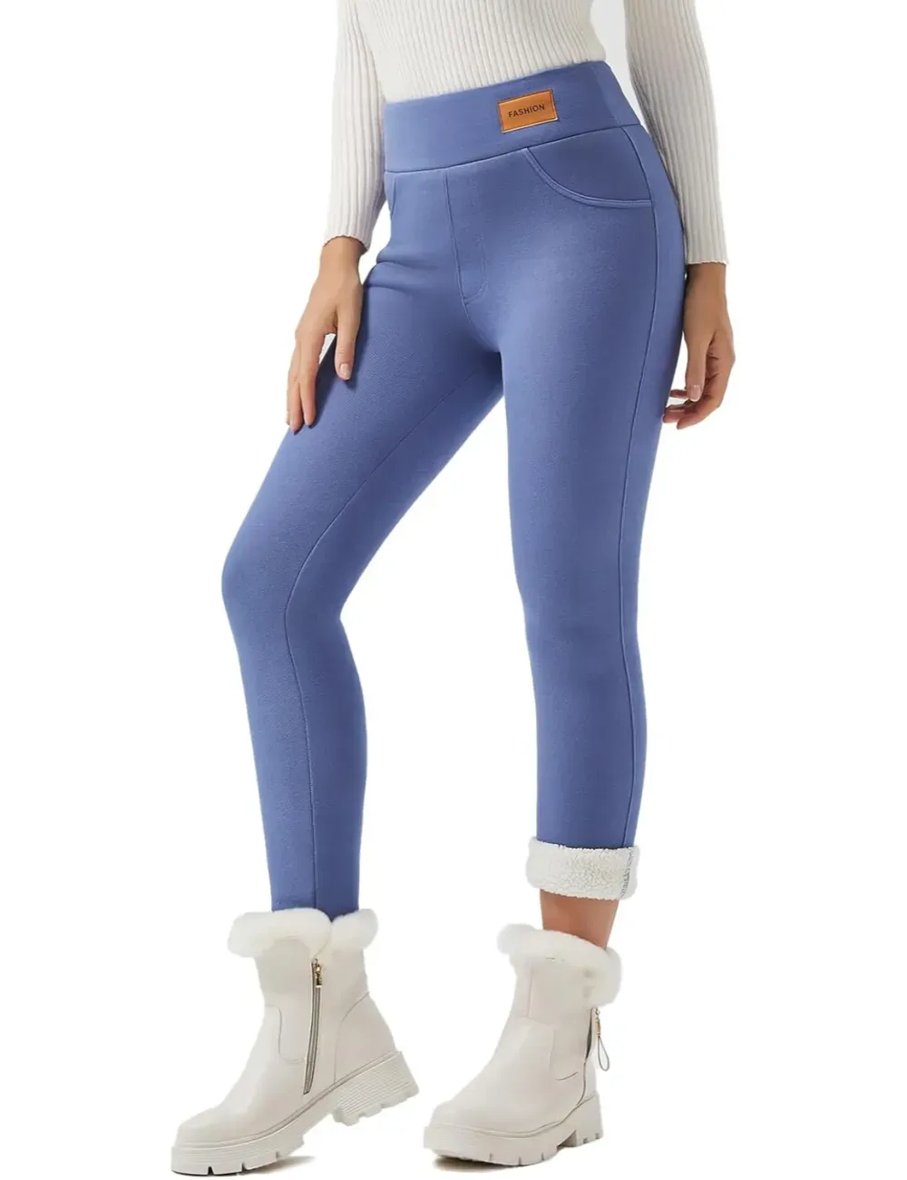 Women Winter Warm Thick Leggings Fleece Lined Stretchy Soft Thermal Sherpa Pants High Waist Tights