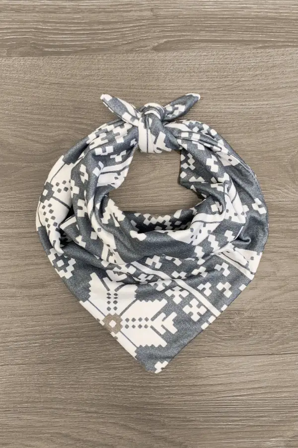 Gray & Red Nordic Onesie Family Pajamas - AND PET BANDANA!