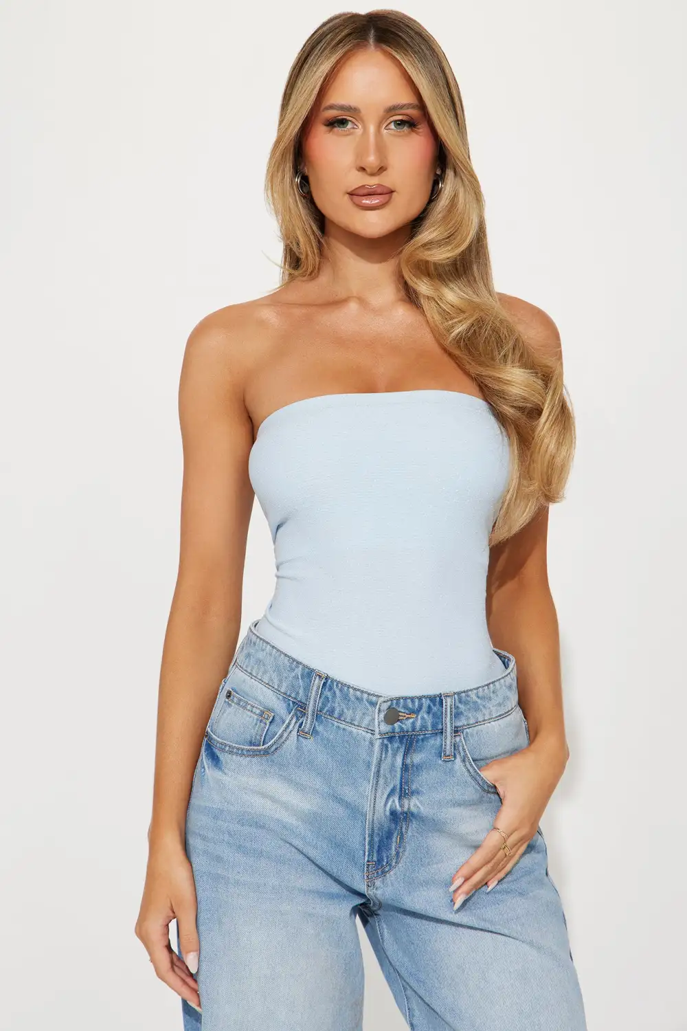 Nicole Seamless Tube Bodysuit - Blue