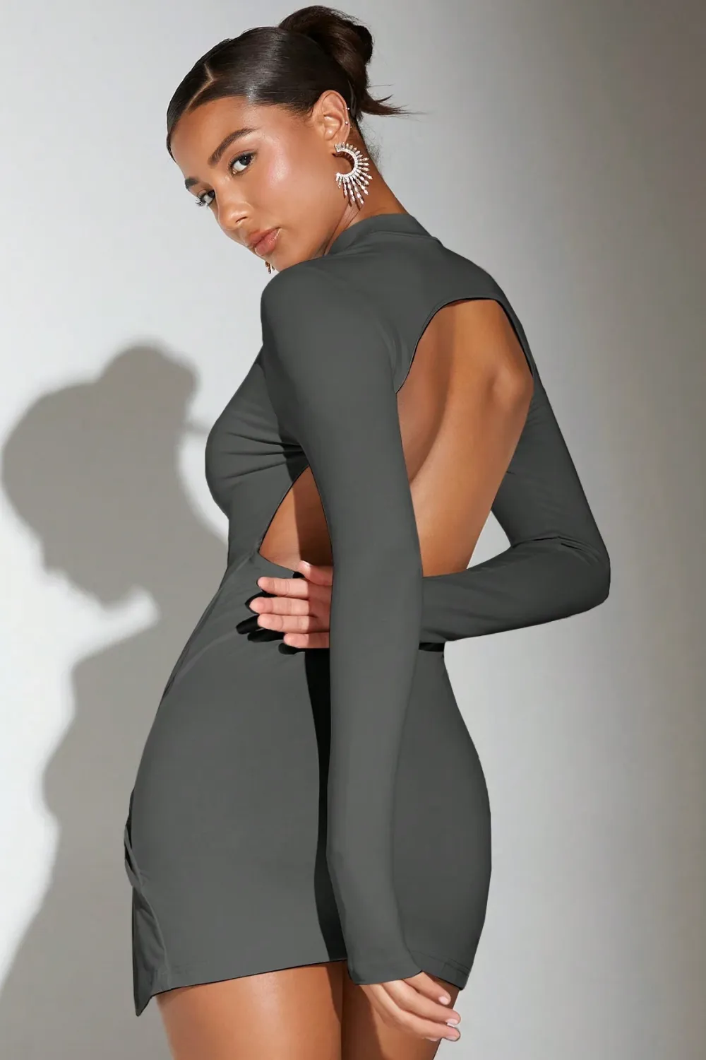 BAE Women's Long Sleeve Backless Dress