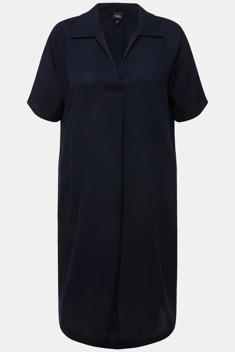 Minikleid Oversized Hemdkragen V-Ausschnitt, Halbarm