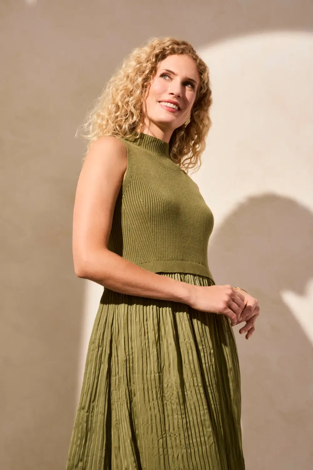 Sleeveless Twofer Maxi Dress-Loden