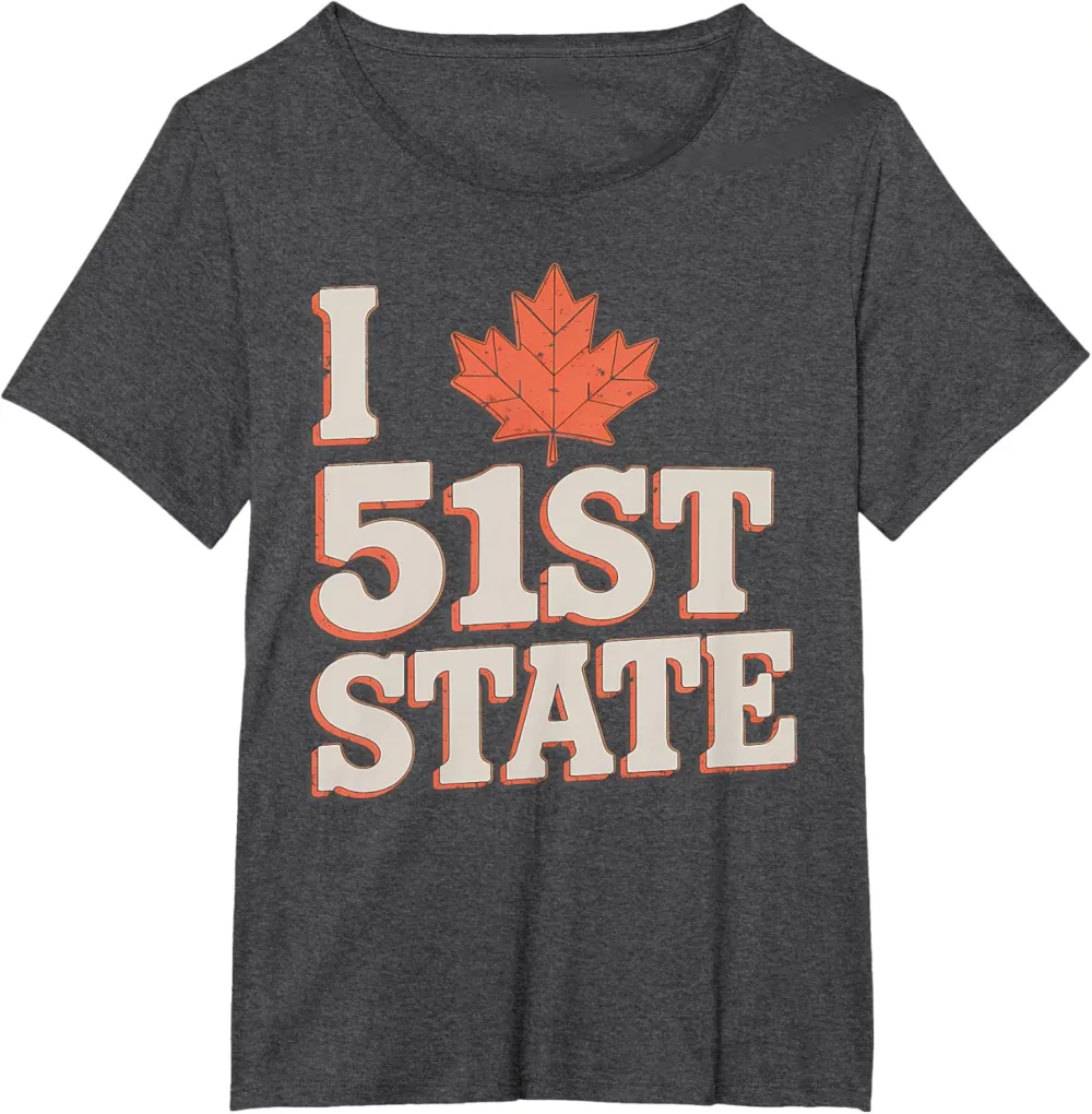 I Love 51St State Funny Red Heart Canada 51st State USA T-Shirt