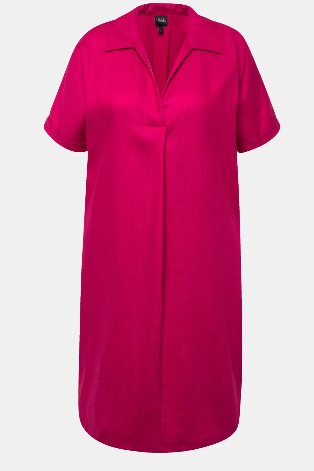 Minikleid Oversized Hemdkragen V-Ausschnitt Halbarm