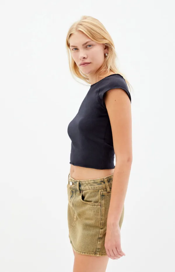 PacSun Tint Mid Rise Denim Micro Mini Skirt