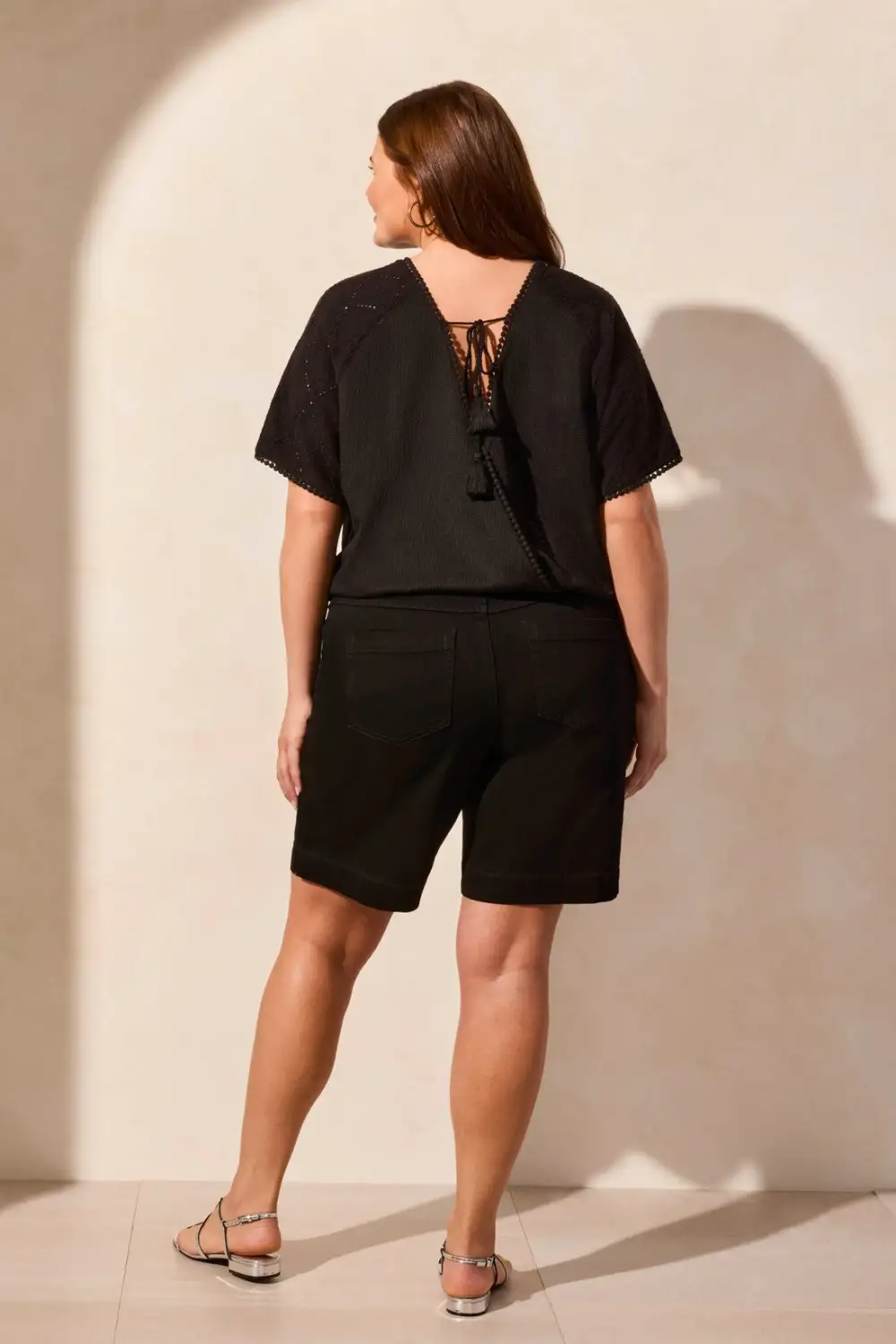 Wear-Two-Ways Raglan Sleeve Crew Neck Top-Black