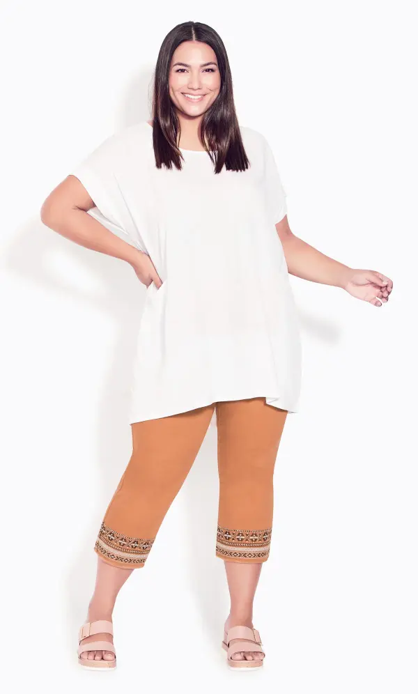 Evans Orange Nicola Crop Jean