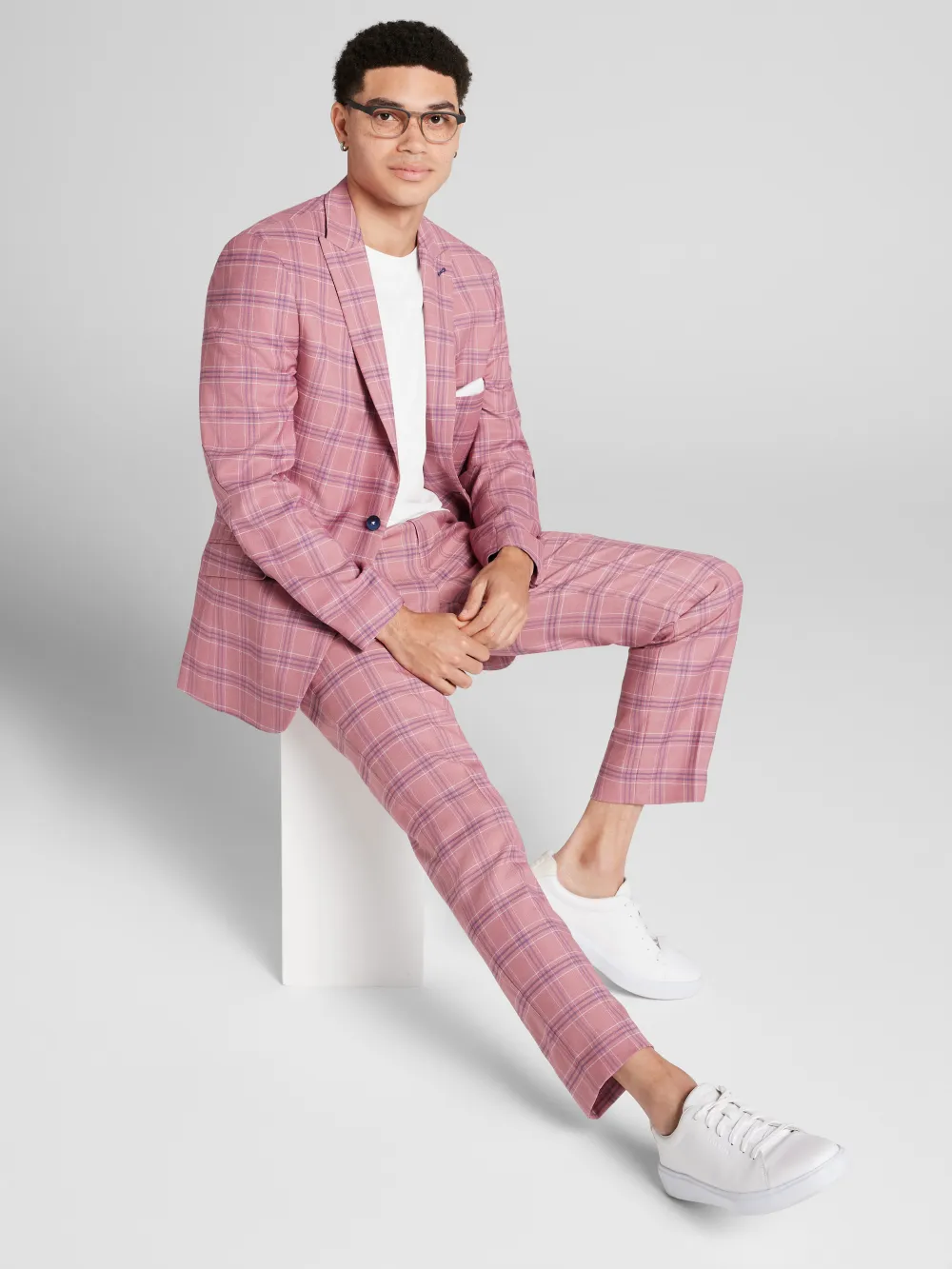 Paisley &Amp; Gray Slim Fit Check Suit Jacket